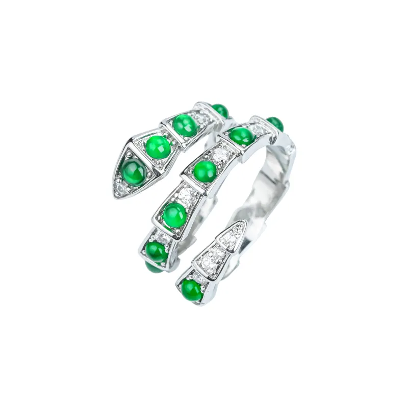 CUIYURIJI Ice Glutinous Jadeite Rings Unisex-0