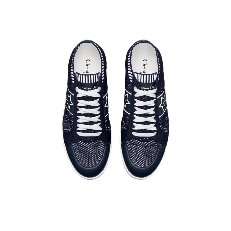 DIOR Star Low Top Skateboard Shoes Women's Blue-3
