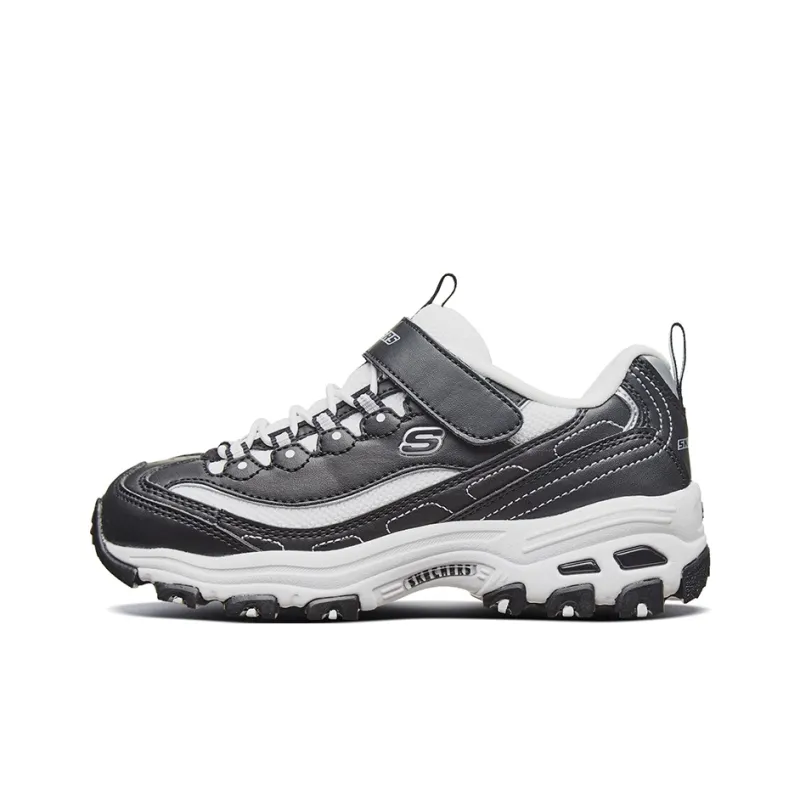 Skechers Abrasion Resistant And Anti Kick Low Top Kids Lifestyle Shoes Black White Teenagers-0