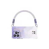 [Antique White]Grass Purple Short Lanyard-Ink-Dyed Panda Purple
