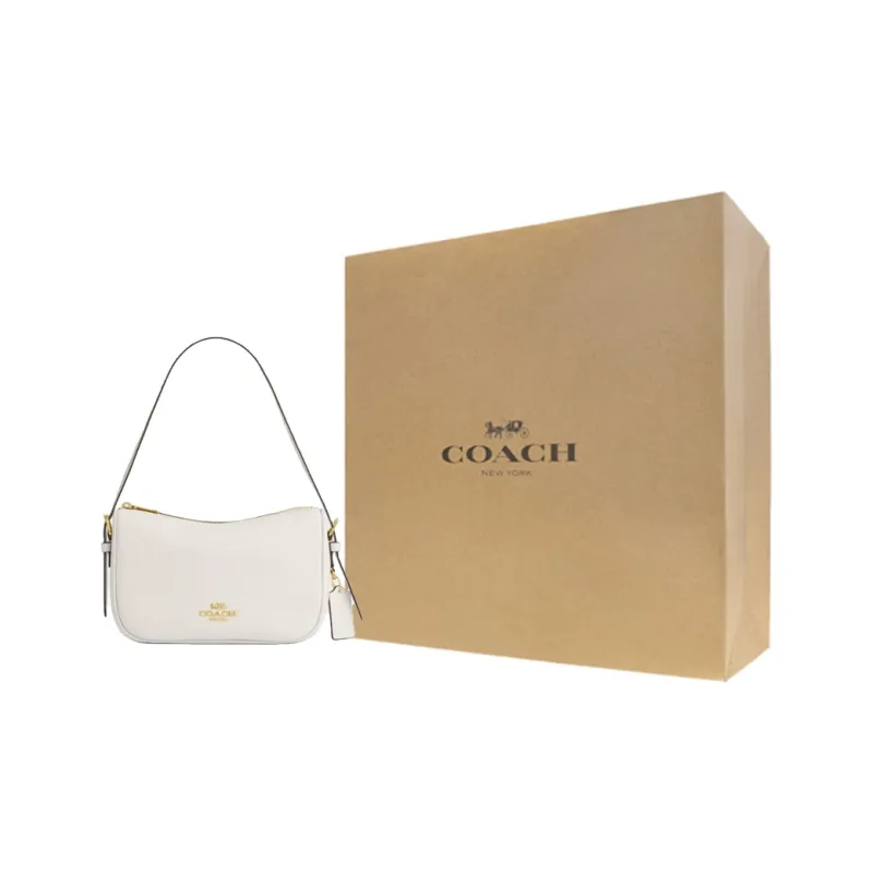 COACH Kailey Cow Leather Handbag, Shoulder Bag Medium Size Women's Chalk White-6