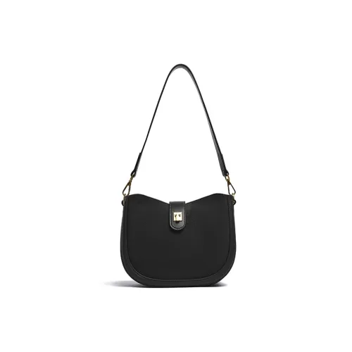 JOSINY Synthetic Leather With Cow Leather Crossbody Bag, Shoulder Bag Regular Women's Black/Coffee