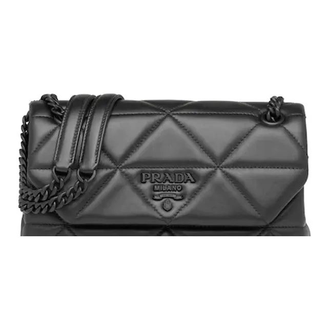 PRADA Spectrum Leather Shoulder Bag Medium Size Women's Black-4