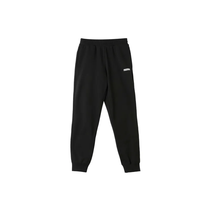 PUMA Ess Logo SWEATPANTS FL CL Knitted Sports Pants Men's Black-0