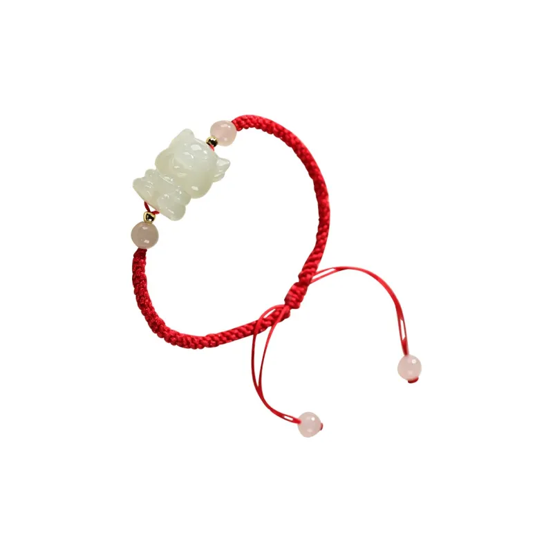KUNYUYAO Hetian Jade Bracelets Pale Greenish White Jade Unisex-36