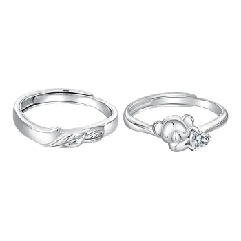 Lady Go Sterling Silver Couple Rings Unisex
