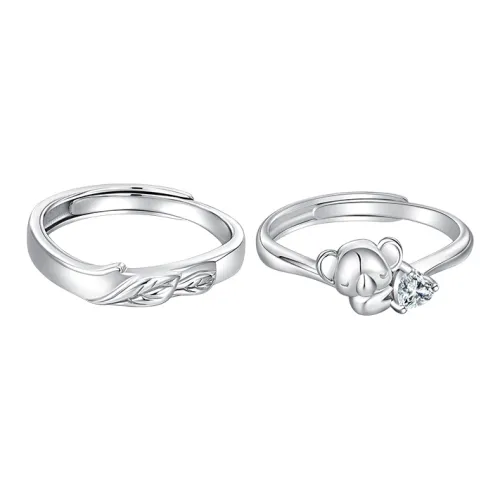 Lady Go Sterling Silver Couple Rings Unisex
