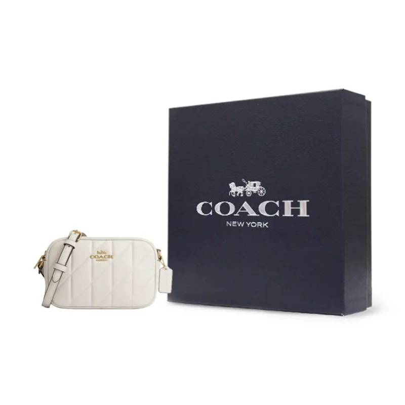 COACH Jamie Sheepskin Camera Bag, Crossbody Bag, Shoulder Bag Trumpets Women's Chalk White-6