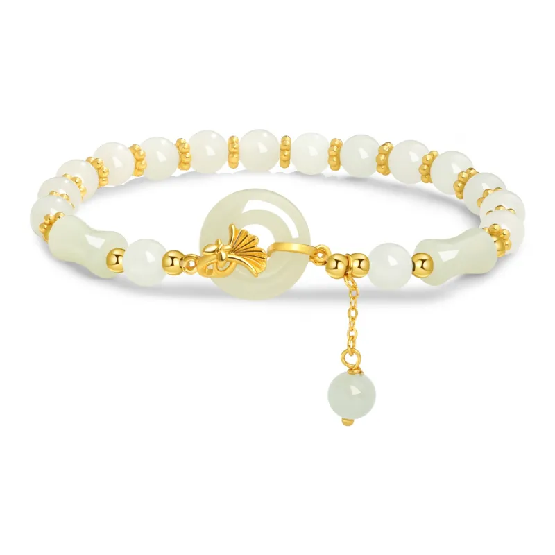 Lao Feng Xiang Hetian Jade S925 Silver White Jade/Pale Greenish White Jade Women's-0