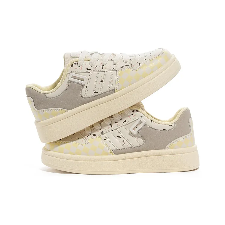 Babaya Anti Slip And Wear Resistant Breathable Low Top Kids' Skateboarding Shoes Yellow Gray Teenagers-4