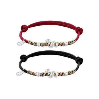Lao Feng Xiang S925 Silver Bracelet Pair Unisex