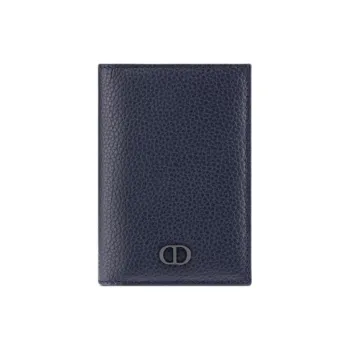 DIOR Calfskin Card Holder Men's Marine Blue