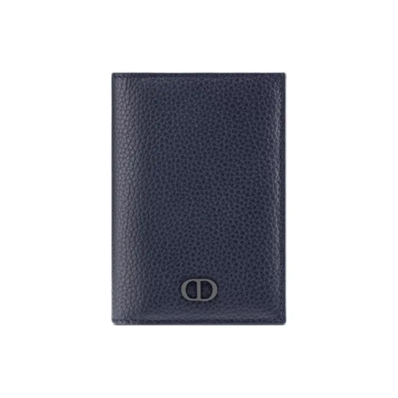 DIOR Calfskin Card Holder Men's Marine Blue-0