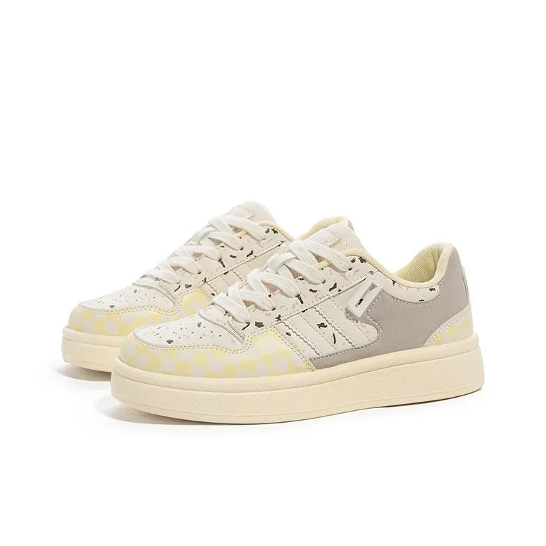 Babaya Anti Slip And Wear Resistant Breathable Low Top Kids' Skateboarding Shoes Yellow Gray Teenagers-2