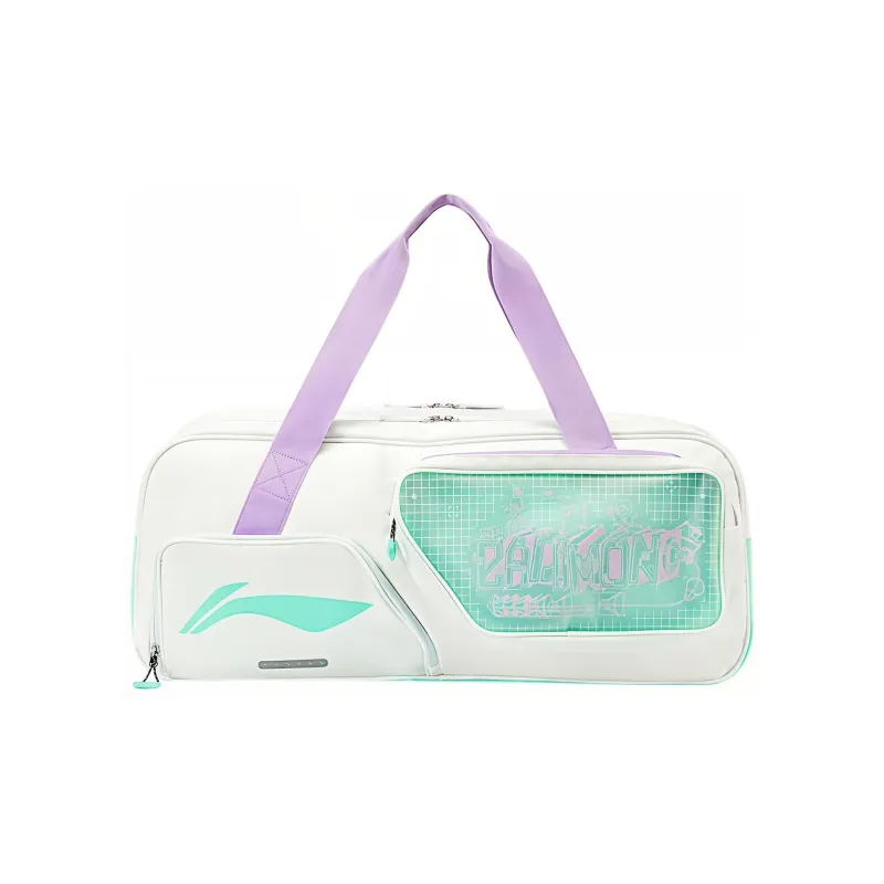 LiNing Badminton Series Polyester Fiber Spliced With TPU Handbag Unisex White-0