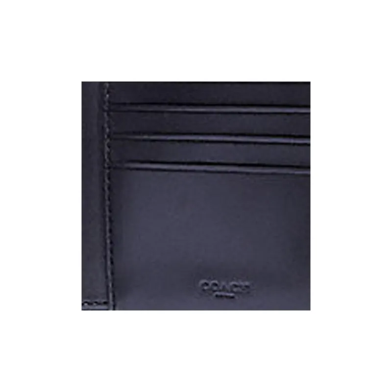 COACH Billfold Wallet Leather Wallet Men's Navy Blue-4
