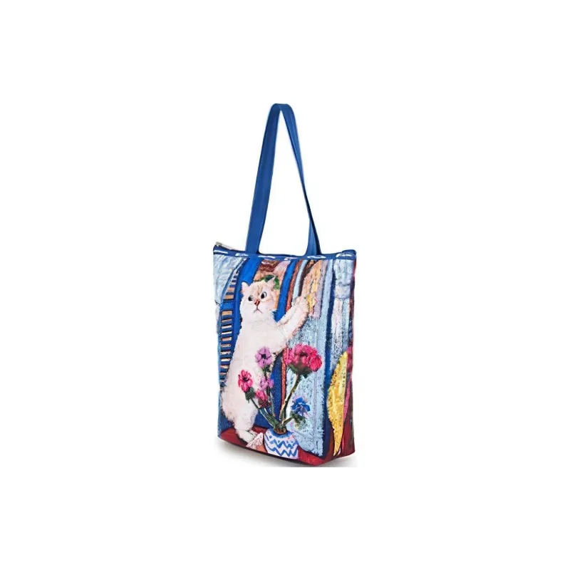 Skechers Fabric Tote Bag, Shopping Bag, Handbag, Shoulder Bag Large Size Unisex Blue & Multicolor-1