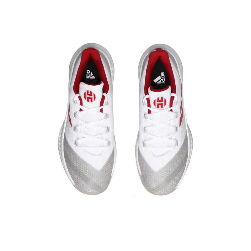 Adidas Anti Slip Wear Resistant Low Top Basketball Shoes Men's White Red-3
