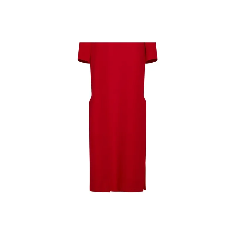 Valentino V Neck Logo Plaque Long Sleeved Dress-5