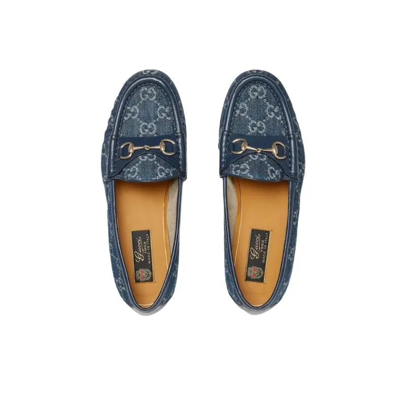 GUCCI Horsebit 1953 Loafers Women's Blue-3