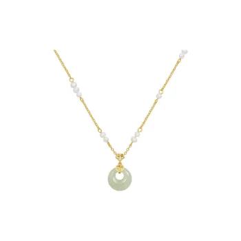 JAY Hetian Jade Necklaces Pale Greenish White Jade Women's
