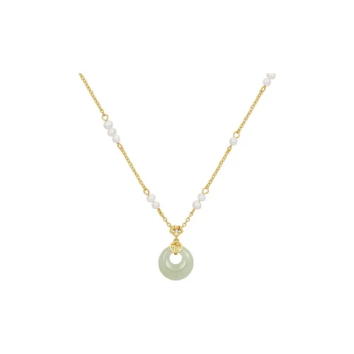 JAY Hetian Jade Necklaces Pale Greenish White Jade Women's