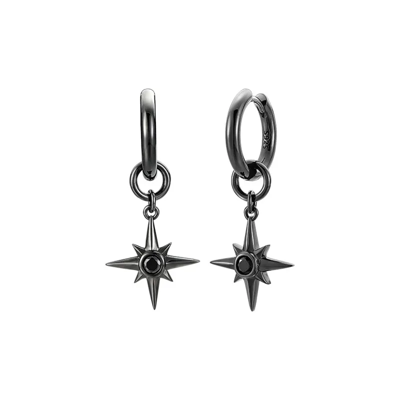 MYSH 925 Sterling Silver Earrings Men's-6