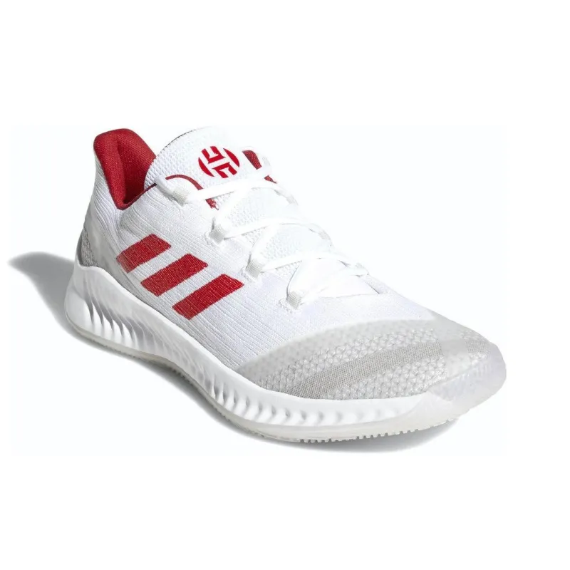 Adidas Anti Slip Wear Resistant Low Top Basketball Shoes Men's White Red-2