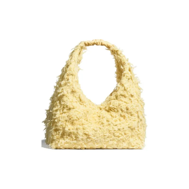 CHANEL Tweed Hobo Bag, Handbag Women's Yellow-1