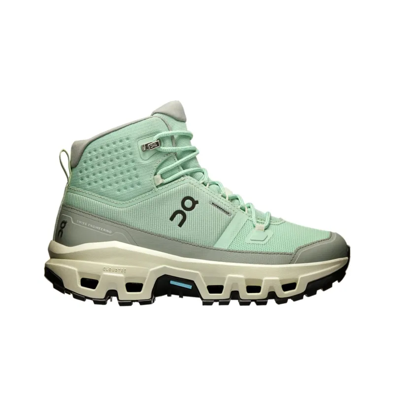 On Anti Slip Wear Resistant Mid Top Hiking Shoes Women's Green-1