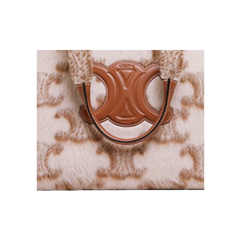 CELINE Triumphal Arch Cow Leather Tote Bag Shopping Bag Shoulder Bags Handbags Large Size Women's Tawny-5