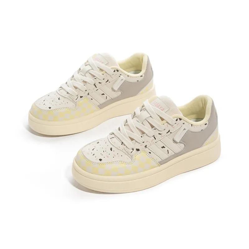 Babaya Anti Slip And Wear Resistant Breathable Low Top Kids' Skateboarding Shoes Yellow Gray Teenagers-3