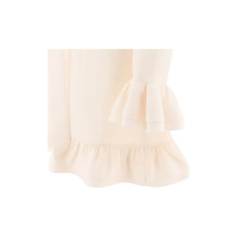 Valentino Long Sleeved Dress Women's White-3
