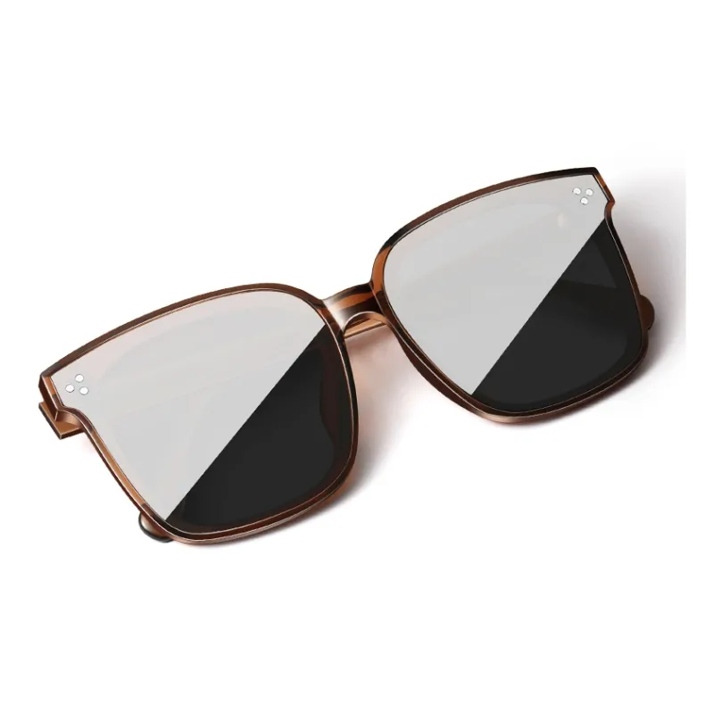 VEGOOS TR/Memory Plastic Square Sunglasses Unisex Black Frame-9