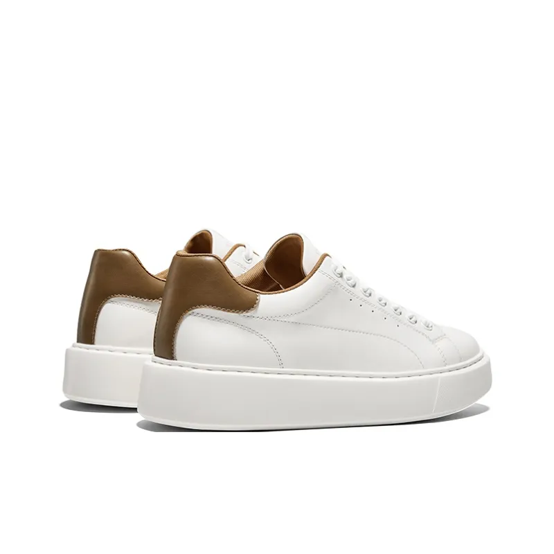 Hautton Jeans Skateboard Shoes Men's White Brown-4