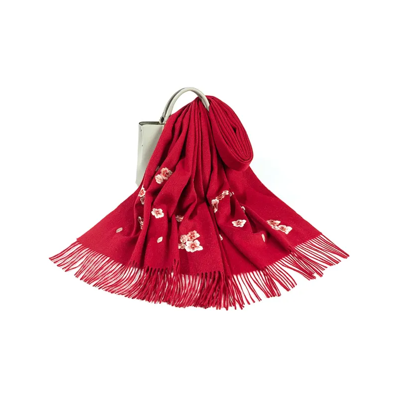 Shanghai Story Sheep Wool Knit Scarves Women's 3 Colors Available For Selection-19