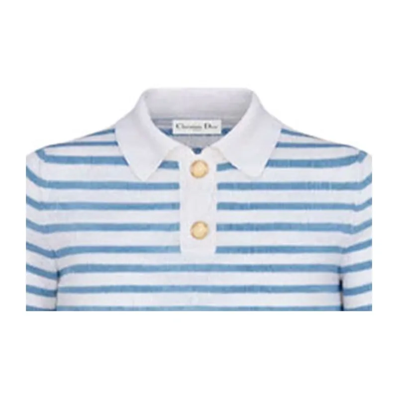 DIOR Quarterly New Products Polo Shirts Women's Sky Blue-3
