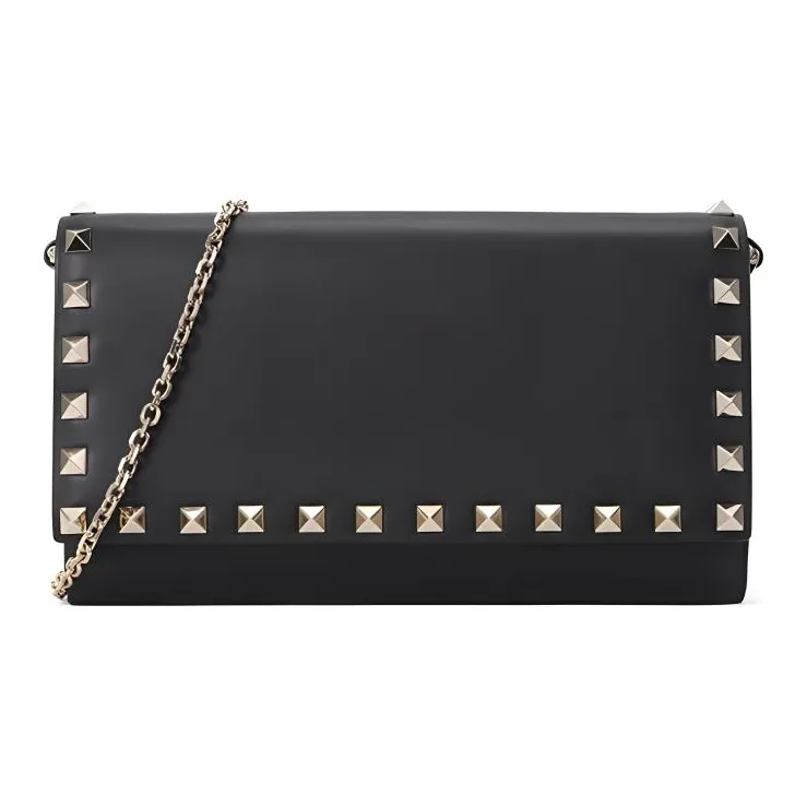 Valentino Cow Leather Shoulder Bag, Crossbody Bag Regular Women's Black-0