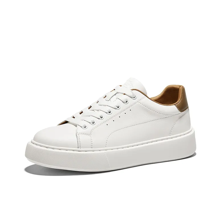 Hautton Jeans Skateboard Shoes Men's White Brown-0