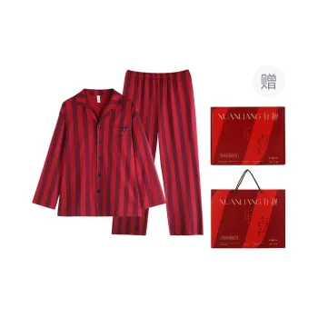 Xuan Liang Pajama Set Men's Gift Box Set Maroon