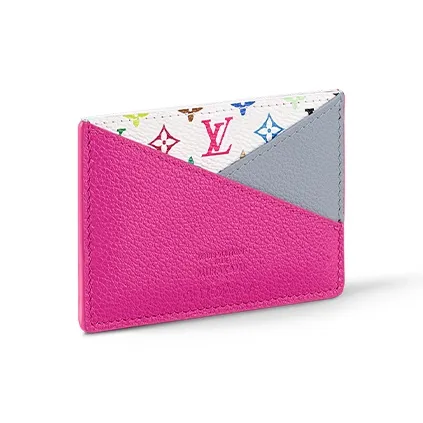 LOUIS VUITTON X Takashi Murakami Criss Cross Card Holder Multicolored/Kabira Blue/Rose-1
