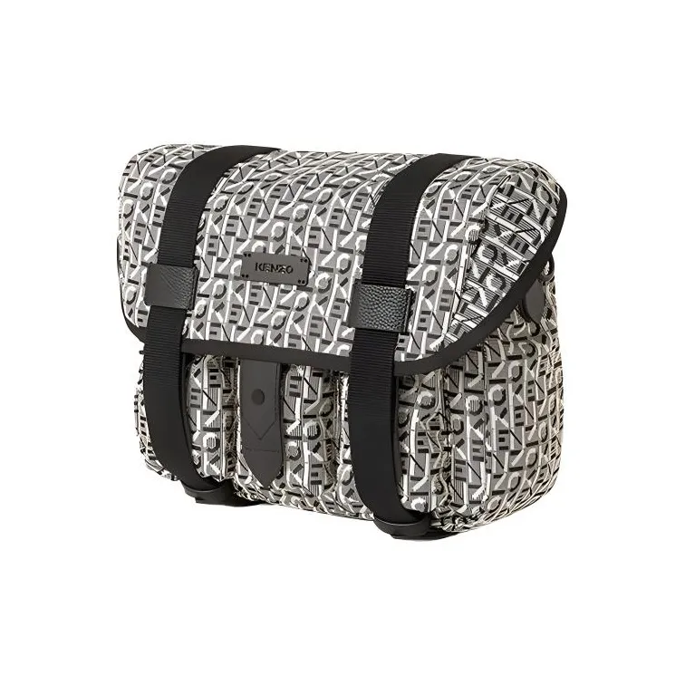 KENZO Polyester Messenger Bag Shoulder Bag Crossbody Bag Men's Gray & Black-2