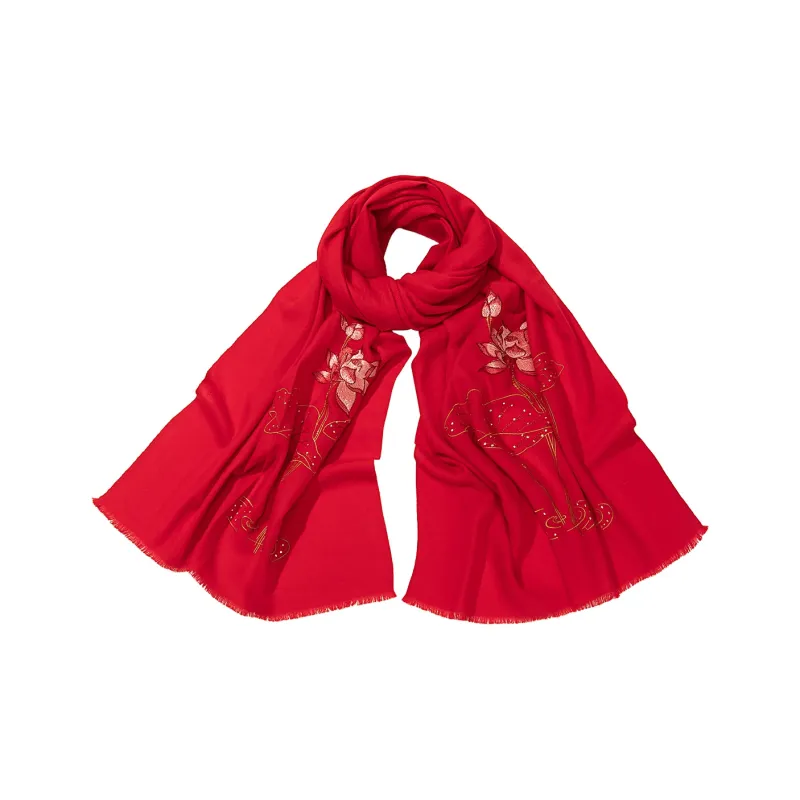 Shanghai Story 100% Sheep Wool Shawls Women's Fragrance Collection 3 Colors Available-26