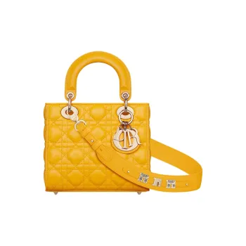 DIOR Lady DiorMy ABCDior Lambskin Shoulder Bag Crossbody Bag Handbag Small Size Women's Sunshine Yellow