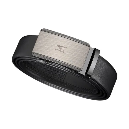 SEPTWOLVES Trendy Fashion Belt For Youth Business Casual Automatic Buckle Cow Leather Leather Belts Men's 3.5cm