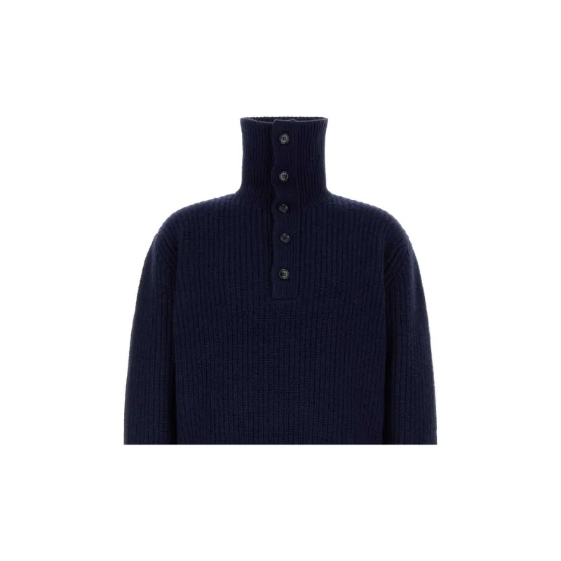 DRIES VAN NOTEN Stand Up Collar Knitted Polo Shirt-2