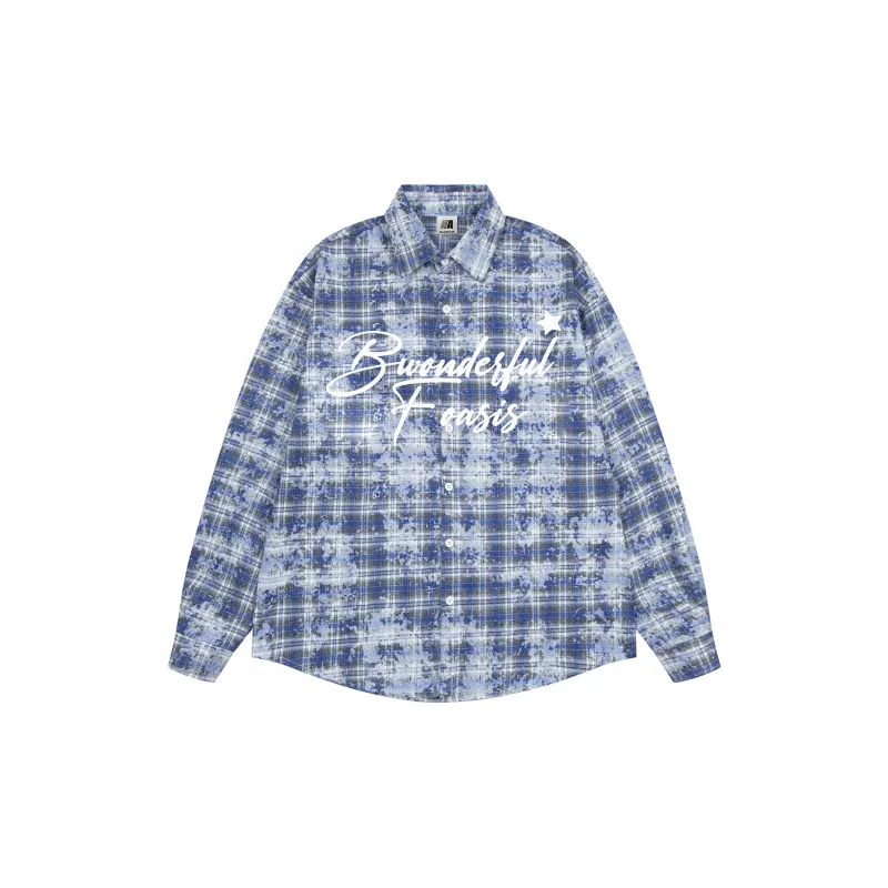 FOASIS Shirts Unisex Blue Plaid-2
