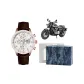 Rose Case White Dial Brown Strap Gift Box Set