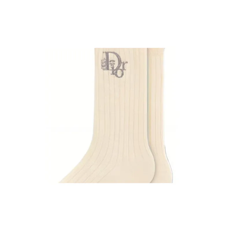 DIOR FW22 Knee High Socks Men's Men's 1 Pack Beige-4
