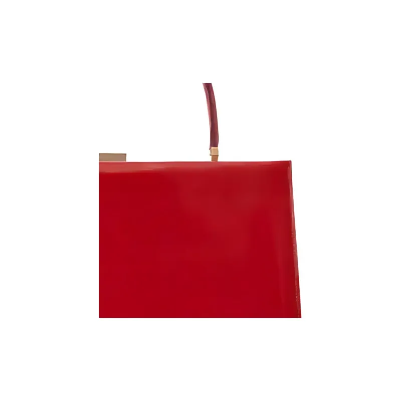CELINE Clasp Calfskin One Shoulder Handbags Women's Crimson-2